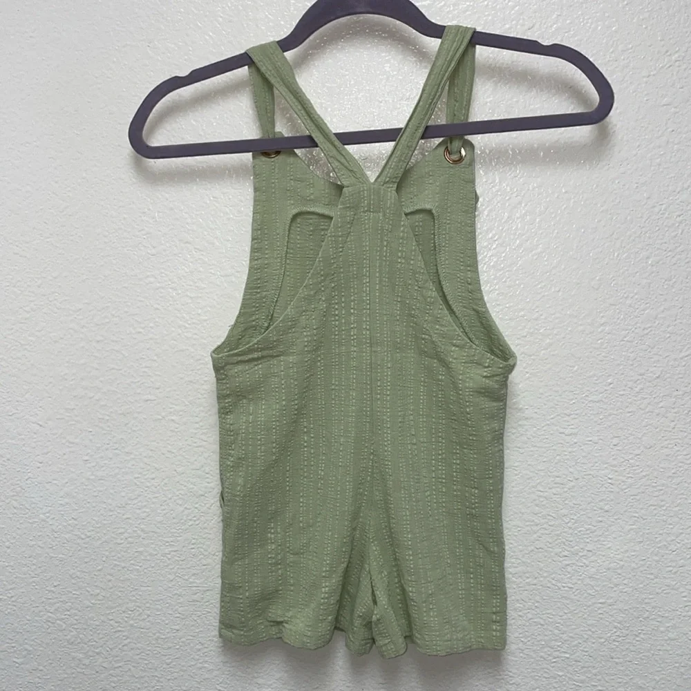 Art Class Small Girl’s 6 6X Sea Foam Green Cotton Shorts Jumper Romper